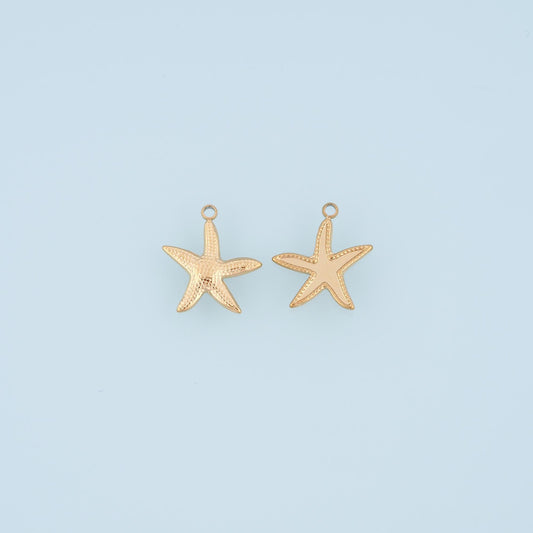 Polka Dot Starfish Pendant,14K Gold Minimalist Charm DIY Charm for Necklace Bracelet Making