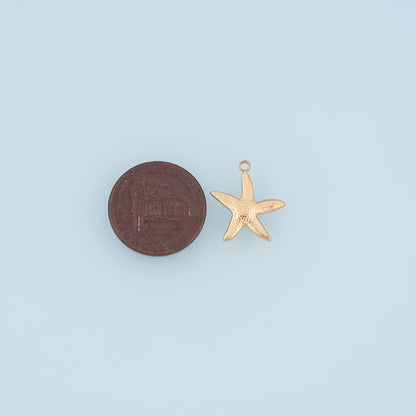 Polka Dot Starfish Pendant,14K Gold Minimalist Charm DIY Charm for Necklace Bracelet Making