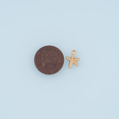 Midline Polka Dot Mini Starfish Pendant,14K Gold Minimalist Charm DIY Charm for Necklace Bracelet Making