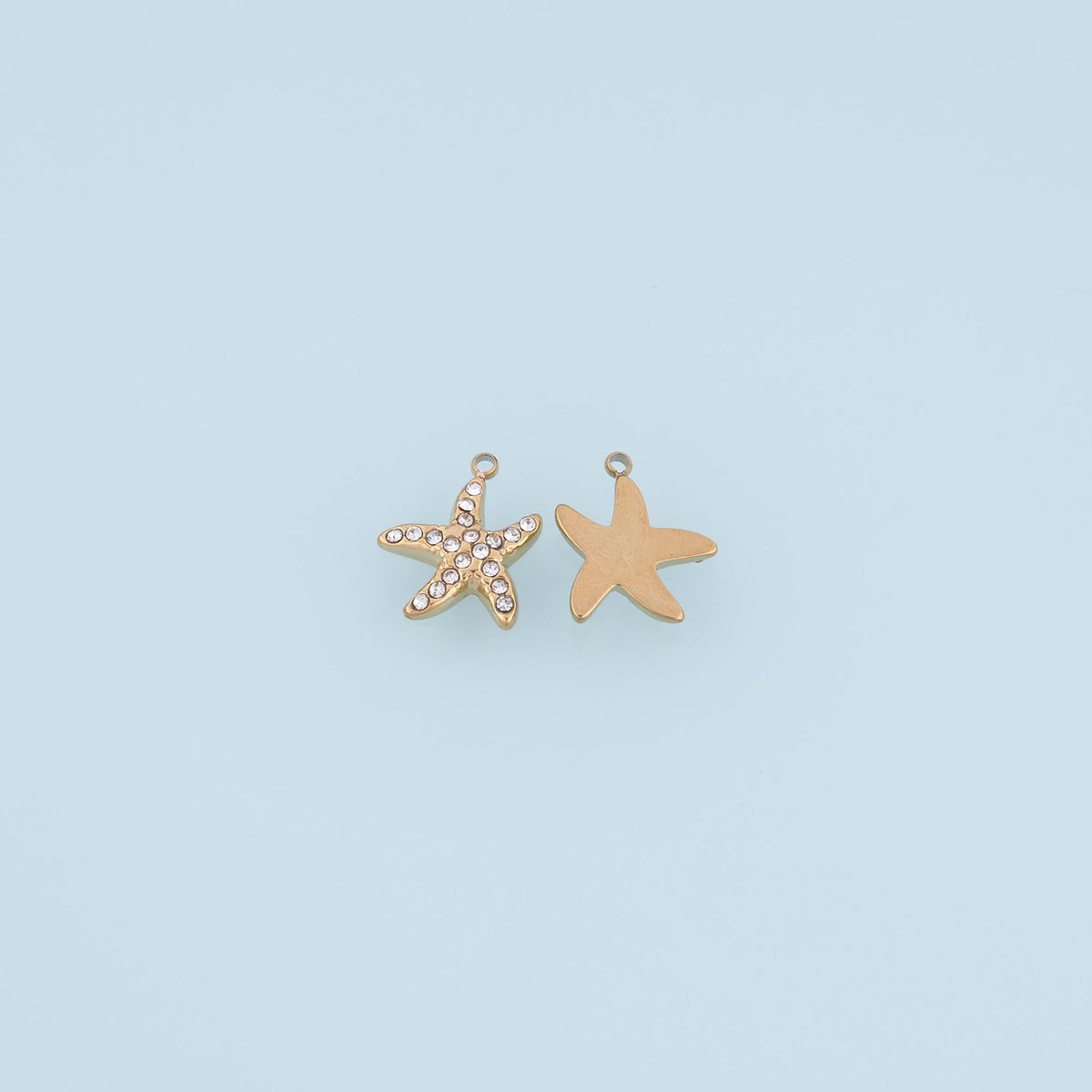 CZ Starfish Pendant,14K Gold Minimalist Charm DIY Charm for Necklace Bracelet Making