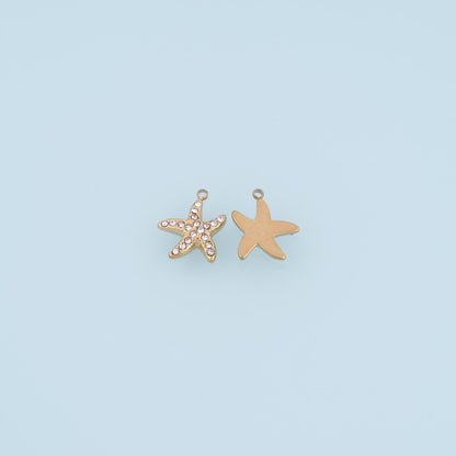 CZ Starfish Pendant,14K Gold Minimalist Charm DIY Charm for Necklace Bracelet Making