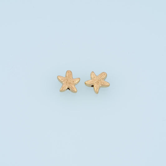 Polka Dots Starfish Spacer Beads,14K Gold Ocean Charm Beads DIY Charm for Necklace Bracelet Making
