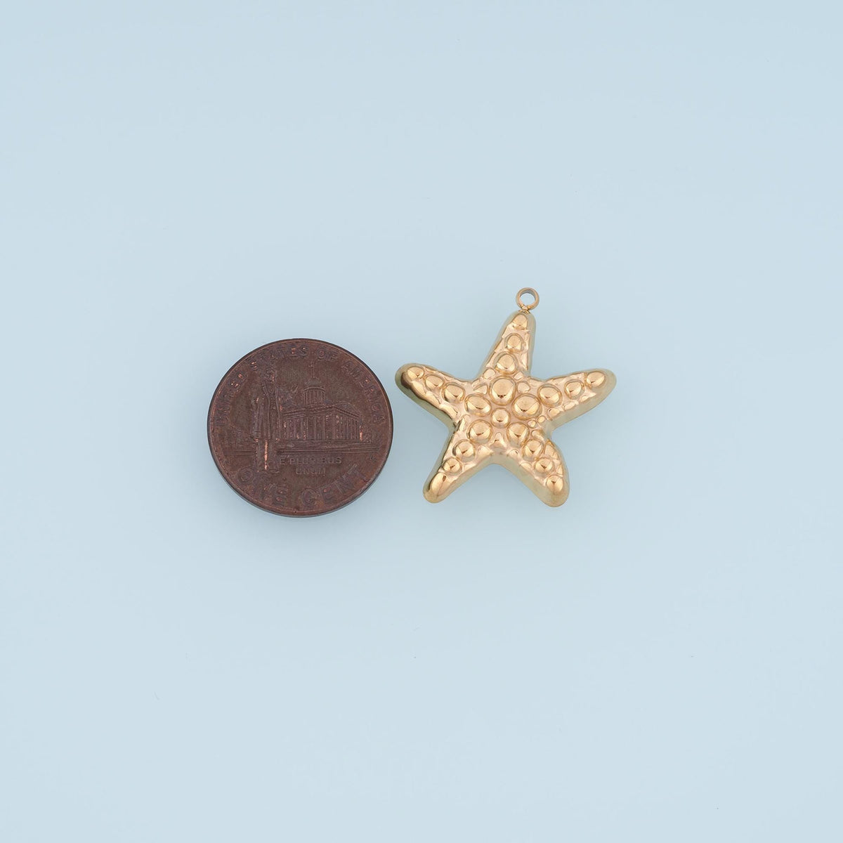 Raised Dot Texture Starfish Pendant,14K Gold Minimalist Pendant DIY Charm for Necklace Bracelet Making