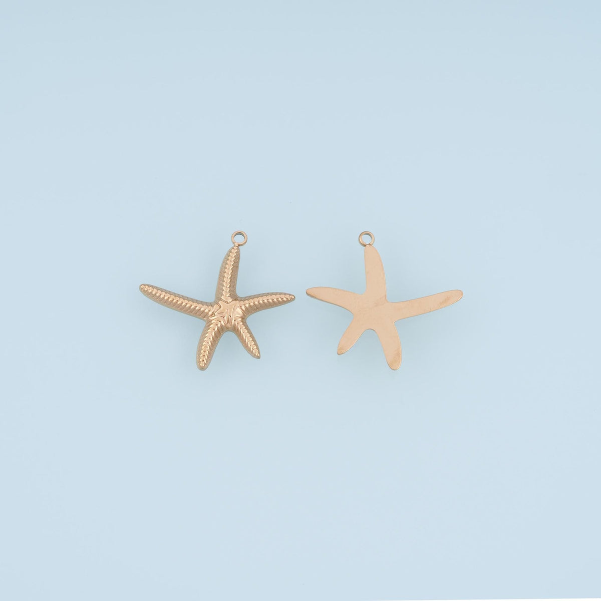 Vein Texture Long Arm Starfish Pendant,14K Gold Minimalist Charm DIY Charm for Necklace Bracelet Making