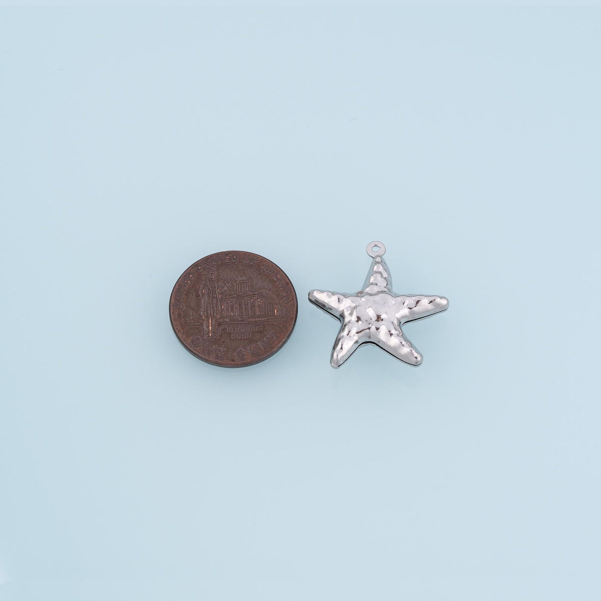 Hammered Texture Mirror Finish Starfish Pendant,14K Gold Minimalist Charm DIY Charm for Necklace Bracelet Making