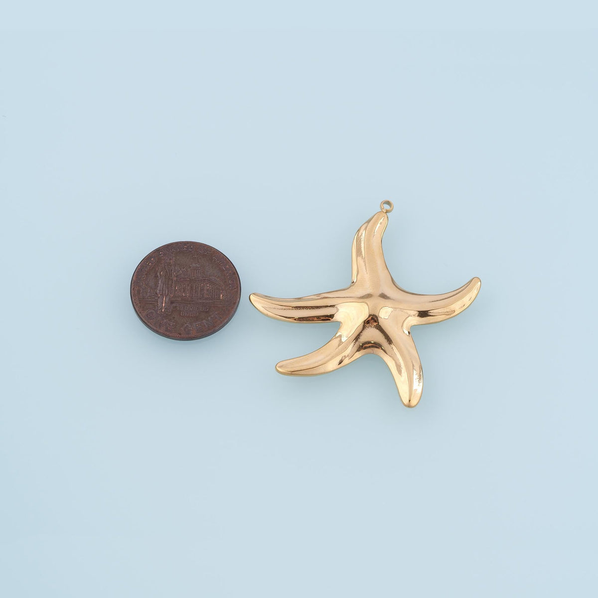 Arc Smooth Surface Starfish Pendant,14K Gold Minimalist Charm DIY Charm for Necklace Bracelet Making