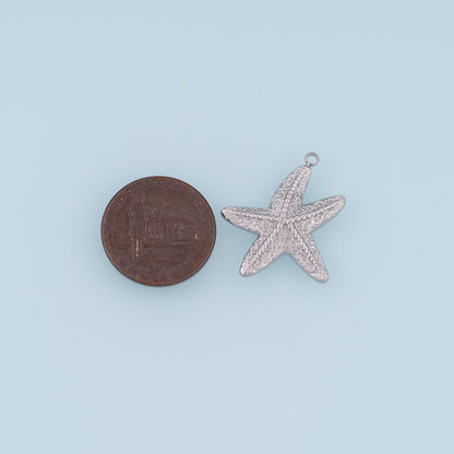 Scrolling Vine Pattern Starfish Pendant,14K Gold Minimalist Charm DIY Charm for Necklace Bracelet Making