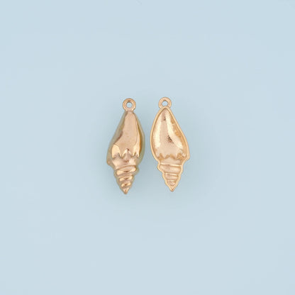 Conch Pendant,14K Gold Beach Charm DIY Charm for Necklace Bracelet Making