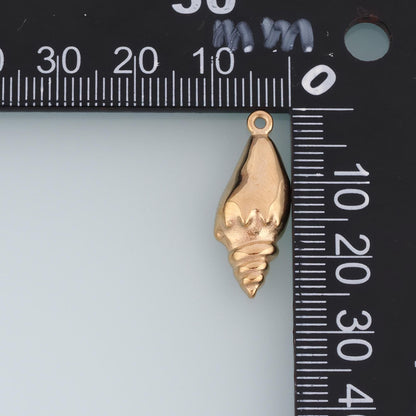 Conch Pendant,14K Gold Beach Charm DIY Charm for Necklace Bracelet Making