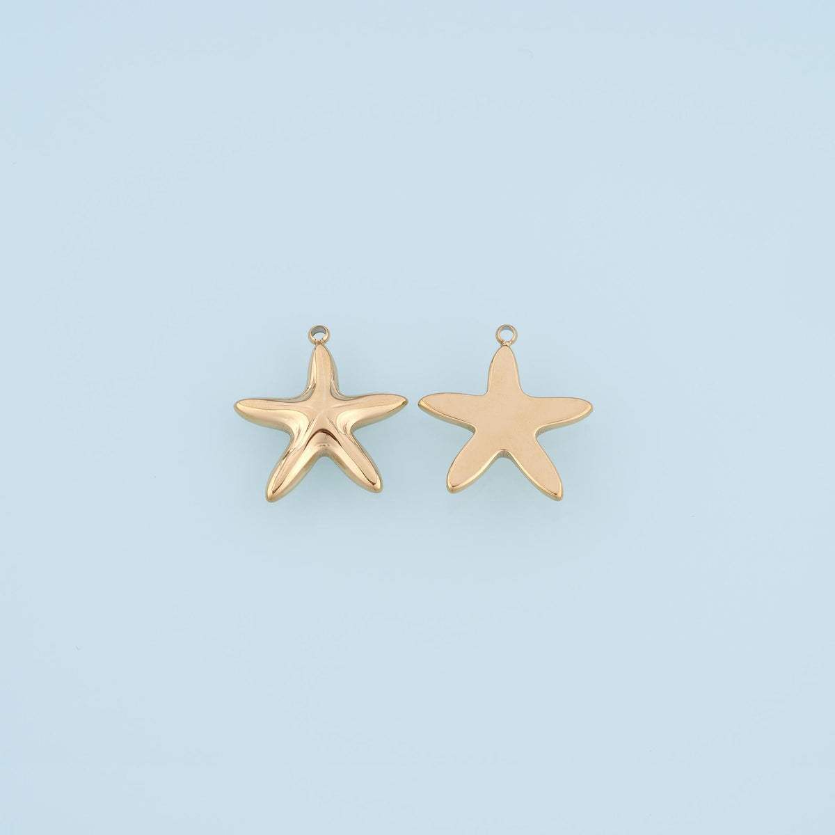 Streamline Smooth Surface Starfish Pendant,14K Gold Minimalist Charm DIY Charm for Necklace Bracelet Making