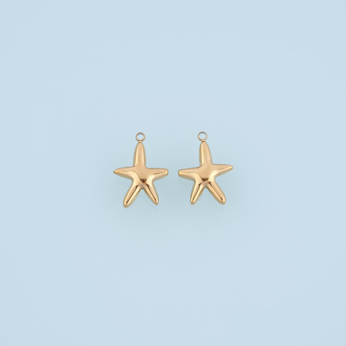 Rounded Smooth Surface Mini Starfish Pendant,14K Gold Minimalist Charm DIY Charm for Necklace Bracelet Making