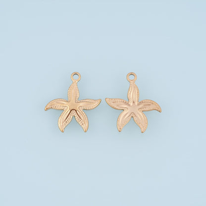 Flower Starfish Pendant,14K Gold Minimalist Charm DIY Charm for Necklace Bracelet Making