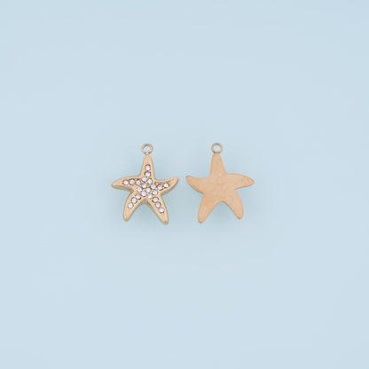 Cubic Zirconia Star Charm Pendant for Jewelry Making