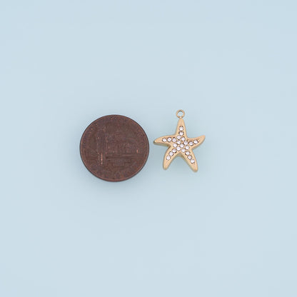 Cubic Zirconia Star Charm Pendant for Jewelry Making