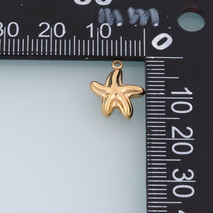 Beckon Mini Starfish Pendant,14K Gold Minimalist Charm DIY Charm for Necklace Bracelet Making
