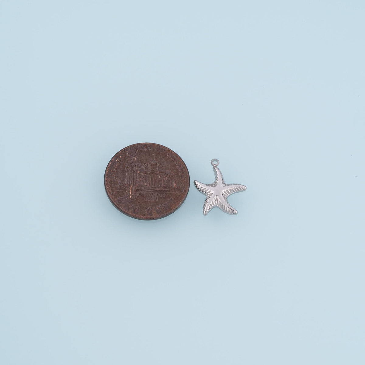 Serrated Pattern Starfish Pendant,14K Gold Minimalist Charm DIY Charm for Necklace Bracelet Making