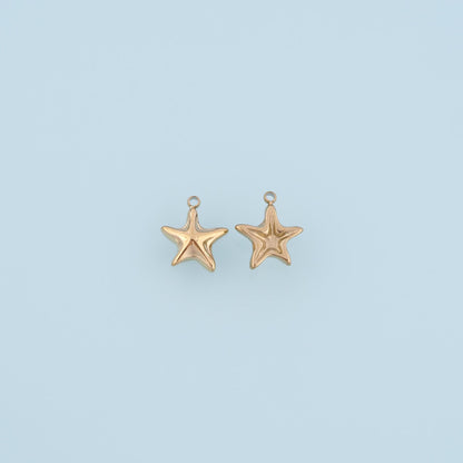 Mini Starfish Pendant,14K Gold Minimalist Charm DIY Charm for Necklace Bracelet Making