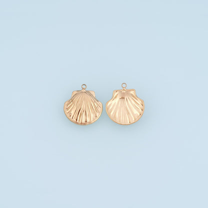 Scallop Pendant,14K Gold Minimalist Charm DIY Charm for Necklace Bracelet Making