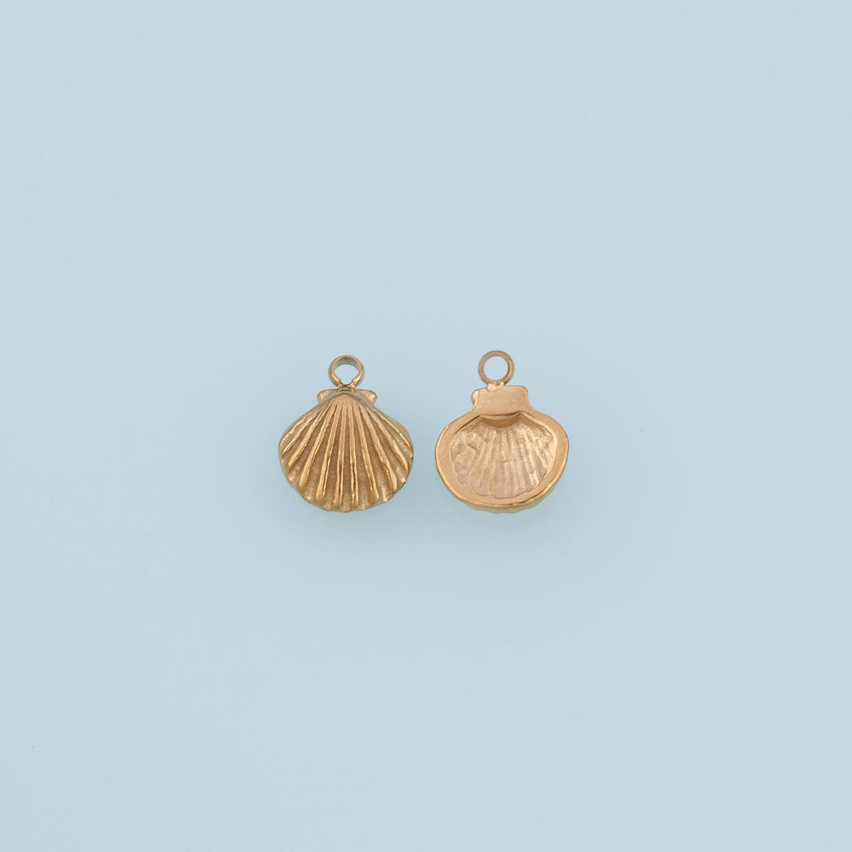 Mini Scallop Pendant,14K Gold Retro Style Charm DIY Charm for Necklace Bracelet Making
