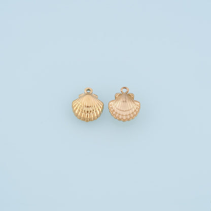 Scallop Pendant,14K Gold Beach Vacation Charm DIY Charm for Necklace Bracelet Making