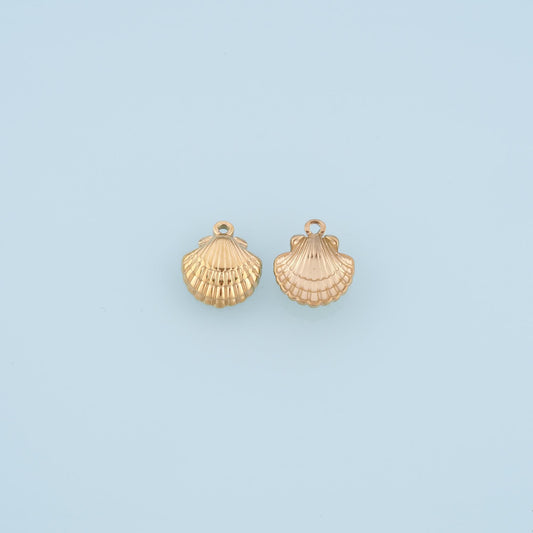 Scallop Pendant,14K Gold Beach Vacation Charm DIY Charm for Necklace Bracelet Making