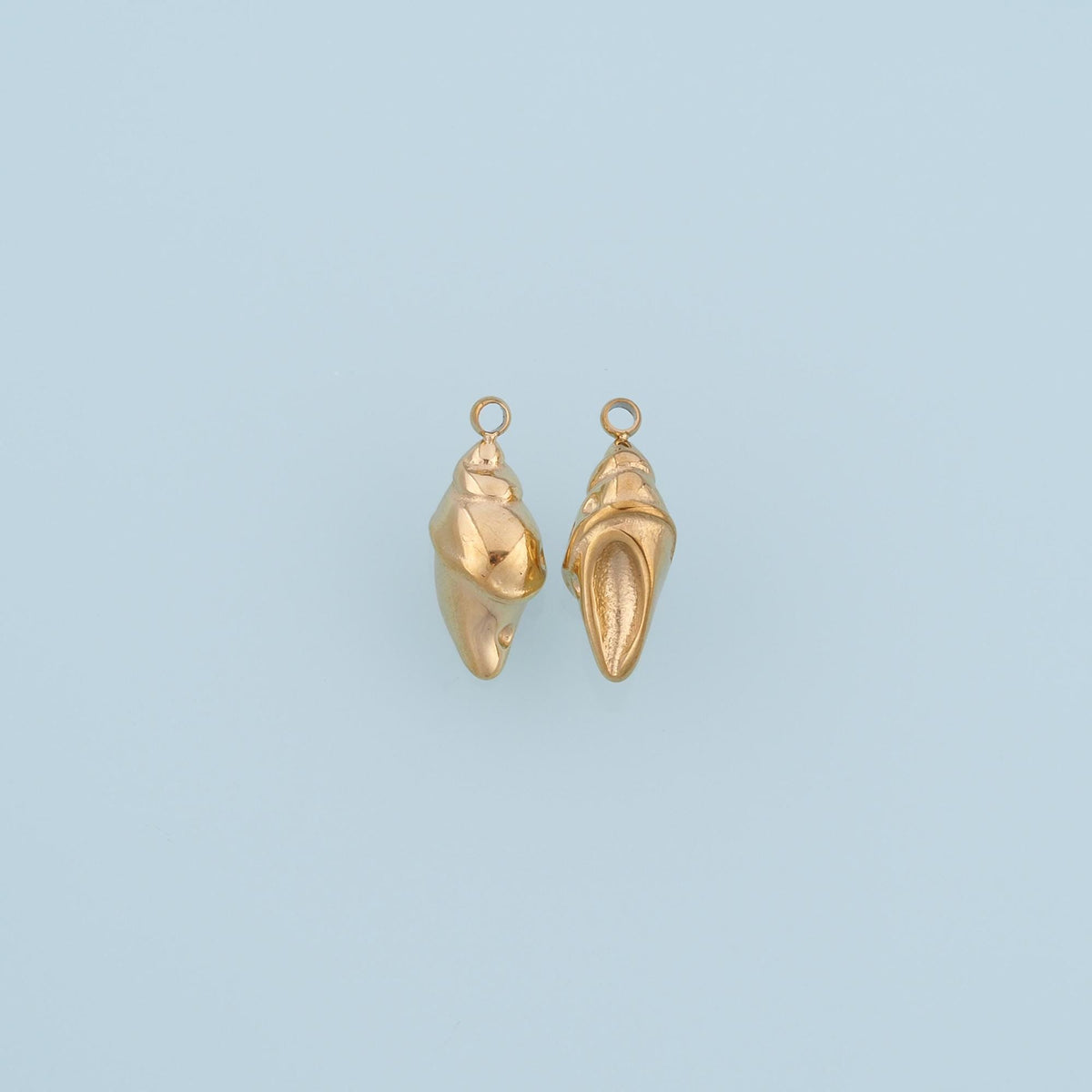 Conch Pendant,14K Gold Minimalist Relief Charm DIY Charm for Necklace Bracelet Making