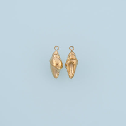 Conch Pendant,14K Gold Minimalist Relief Charm DIY Charm for Necklace Bracelet Making