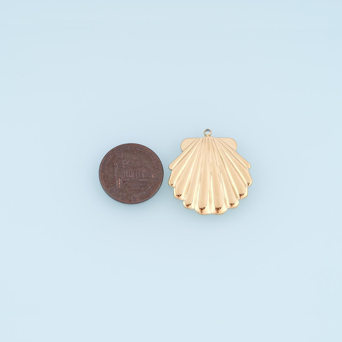 Radial Texture Scallop Pendant,14K Gold Beach Vacation Charm DIY Charm for Necklace Bracelet Making