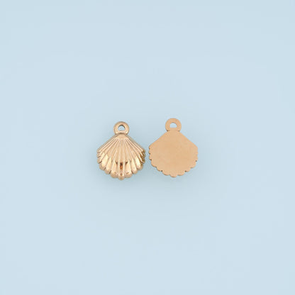 Shell Pendant,14K Gold Beach Charm DIY Charm for Necklace Bracelet Making