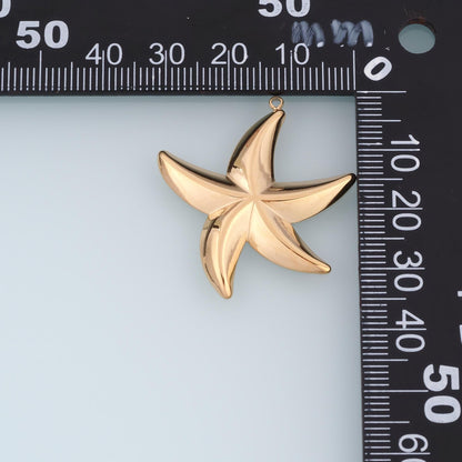 Arc Streamline Starfish Pendant,14K Gold Minimalist Charm DIY Charm for Necklace Bracelet Making