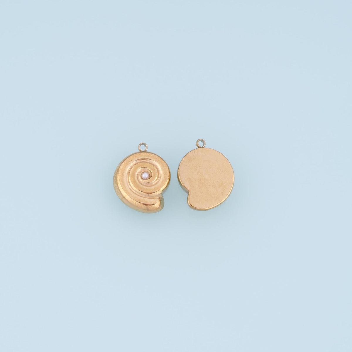 Pearl Spiral Conch Pendant,14K Gold Ocean Charm DIY Charm for Necklace Bracelet Making