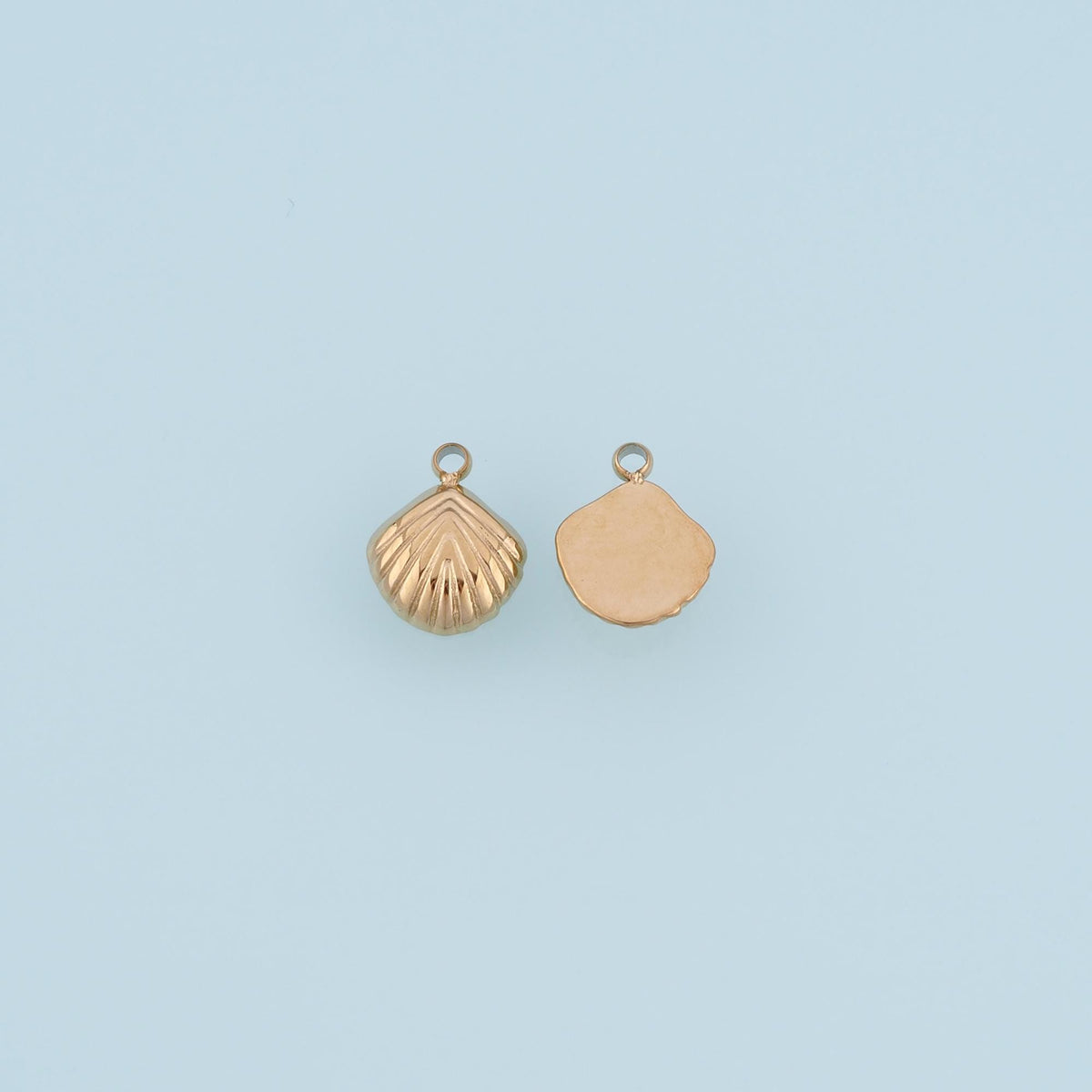 Fish Bone Texture Shell Pendant,14K Gold Minimalist Relief Charm DIY Charm for Necklace Bracelet Making