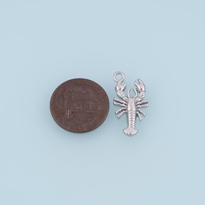Lobster Pendant,14K Gold Beach Vacation Charm DIY Charm for Necklace Bracelet Making