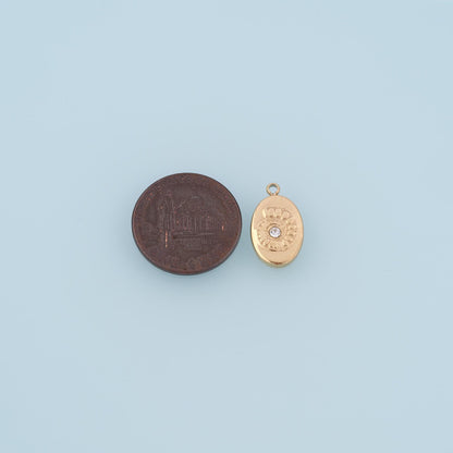Oval Charm Pendant for Jewelry Making