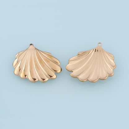 Arc Smooth Surface Shell Pendant,14K Gold Ocean Sea Charm DIY Charm for Necklace Bracelet Making