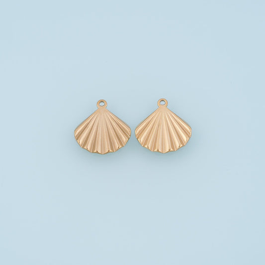 Scallop Shell Pendant,14K Gold Ocean Sea Charm DIY Charm for Necklace Bracelet Making