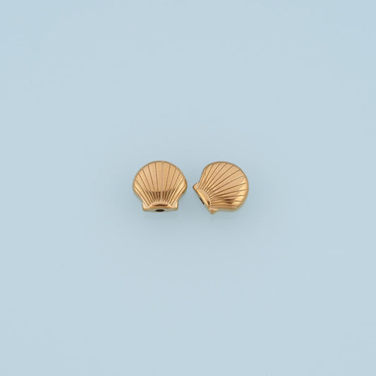 Scallop Shell Spacer Beads,14K Gold Ocean Sea Bead Charm DIY Charm for Necklace Bracelet Making