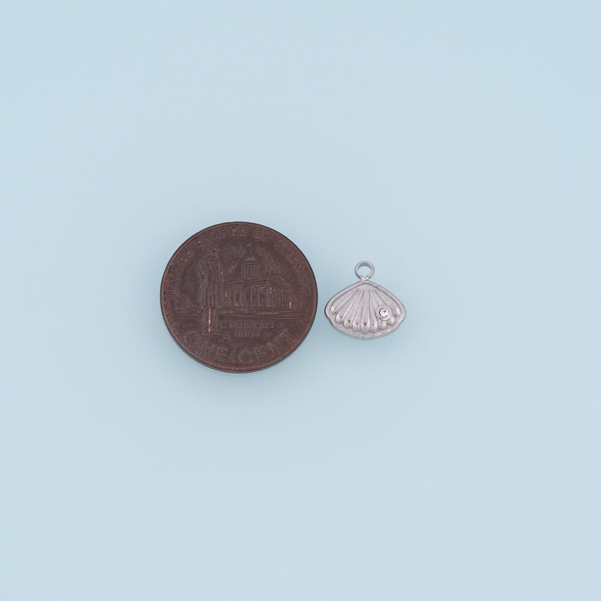 CZ Scallop Shell Pendant,14K Gold Beach Theme Charm DIY Charm for Necklace Bracelet Making