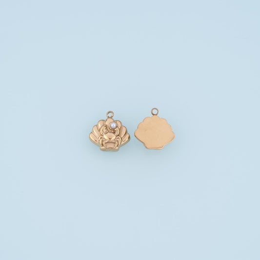 Pearl Crab Pendant,14K Gold Beach Vacation Charm DIY Charm for Necklace Bracelet Making
