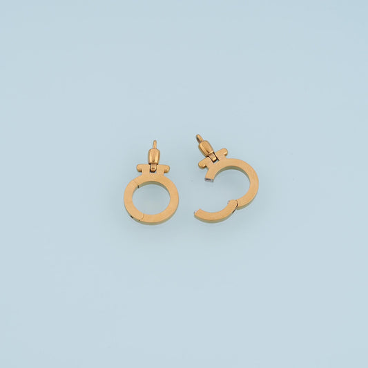 Round Snap Fit,14K Gold Minimalist Style Connector Charm DIY Charm for Necklace Bracelet Making