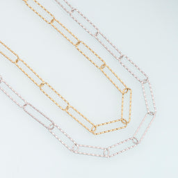 Stainless Steel Embossed Paper Clip Chain,14K Gold Stainless Steel Chain,Waterproof Chain for DIY Necklace Bracelet Making