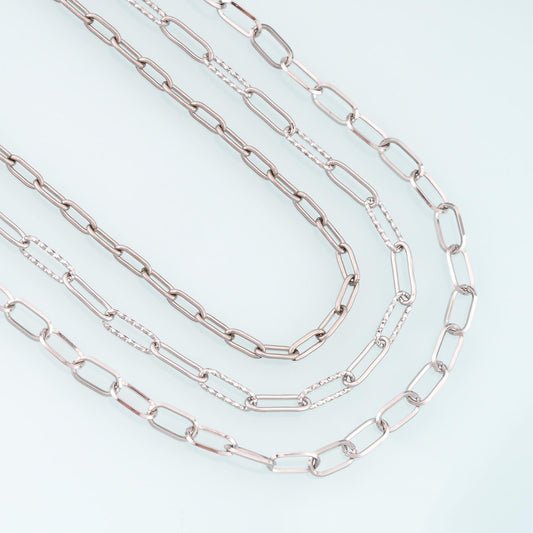 Stainless Steel Oval Chain,Silver Stainless Steel Chain,Waterproof Chain for DIY Necklace Bracelet Making