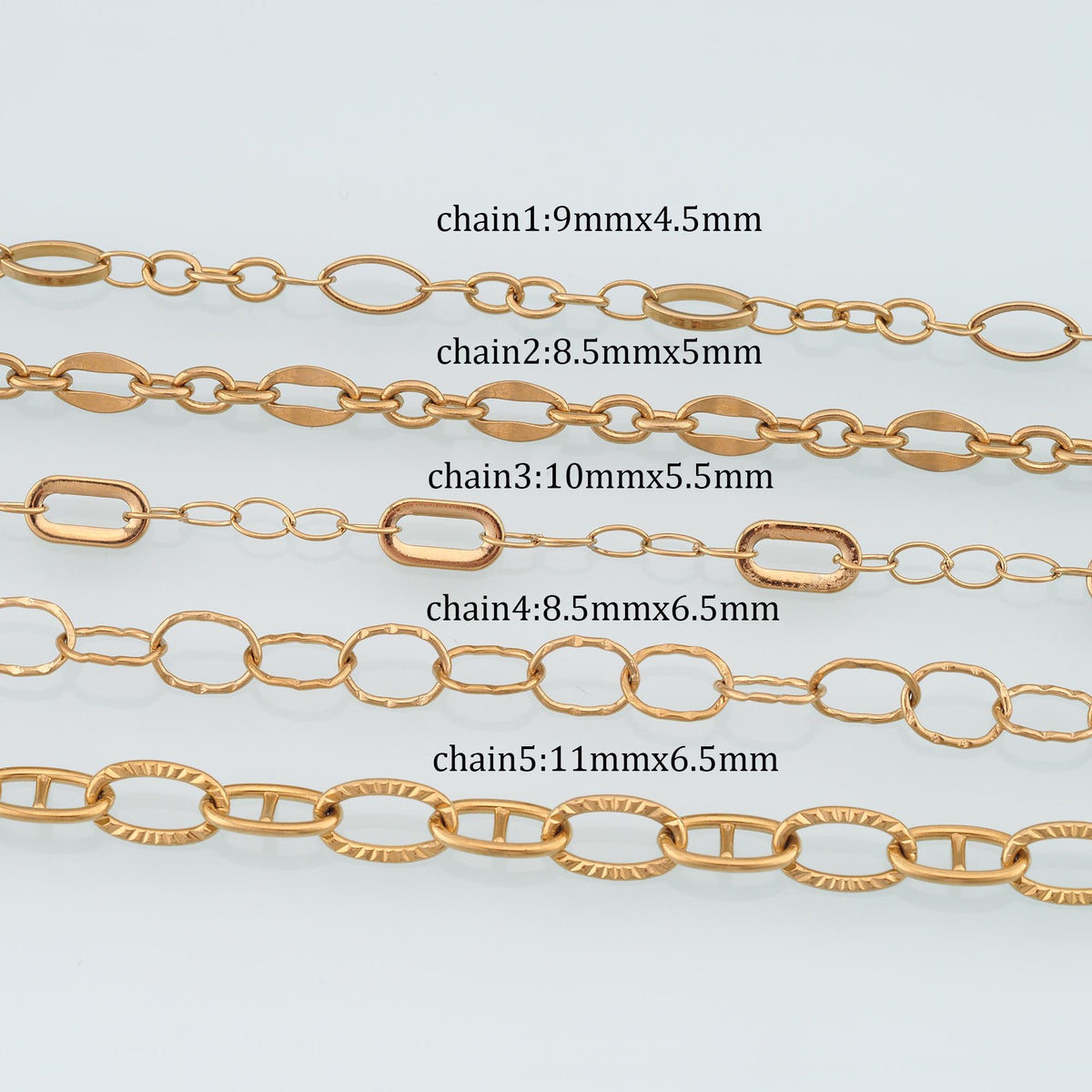 Stainless Steel Embossed Oval Chain,14K Gold Stainless Steel Chain,Waterproof Chain for DIY Necklace Bracelet Making