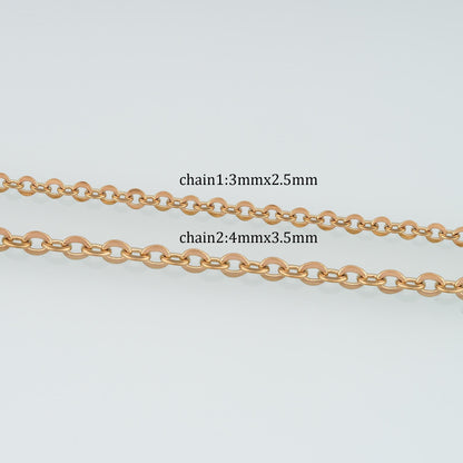 Stainless Steel Round Chain,14K Gold Stainless Steel Chain,Waterproof Chain for DIY Necklace Bracelet Making