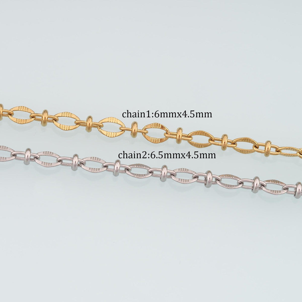 Stainless Steel Embossed Oval Spacer Chain,14K Gold Stainless Steel Chain,Waterproof Chain for DIY Necklace Bracelet Making