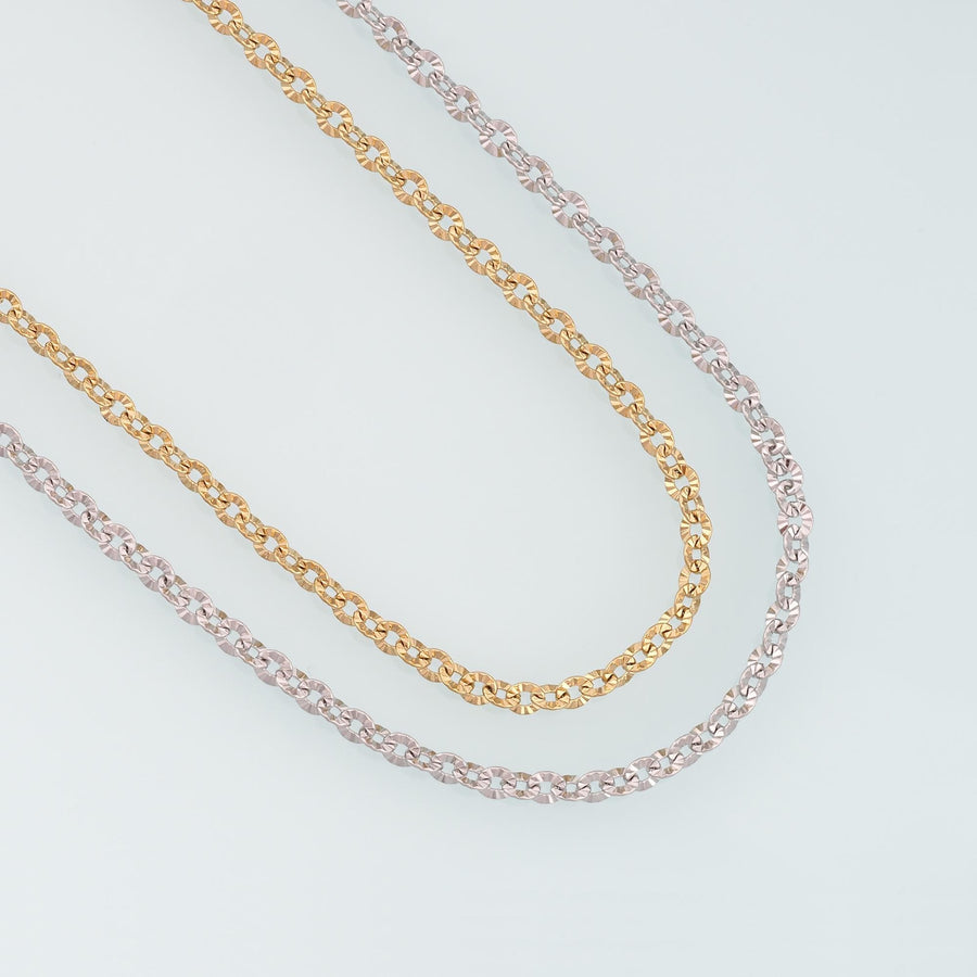 Stainless Steel Embossed Oval Chain,14K Gold Stainless Steel Chain,Waterproof Chain for DIY Necklace Bracelet Making