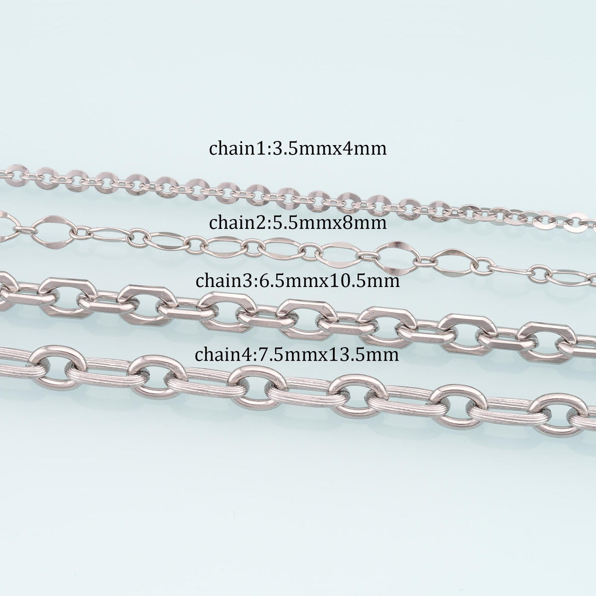 Stainless Steel Oval Chain,Silver Stainless Steel Chain,Waterproof Chain for DIY Necklace Bracelet Making