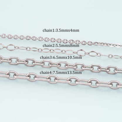 Stainless Steel Oval Chain,Silver Stainless Steel Chain,Waterproof Chain for DIY Necklace Bracelet Making