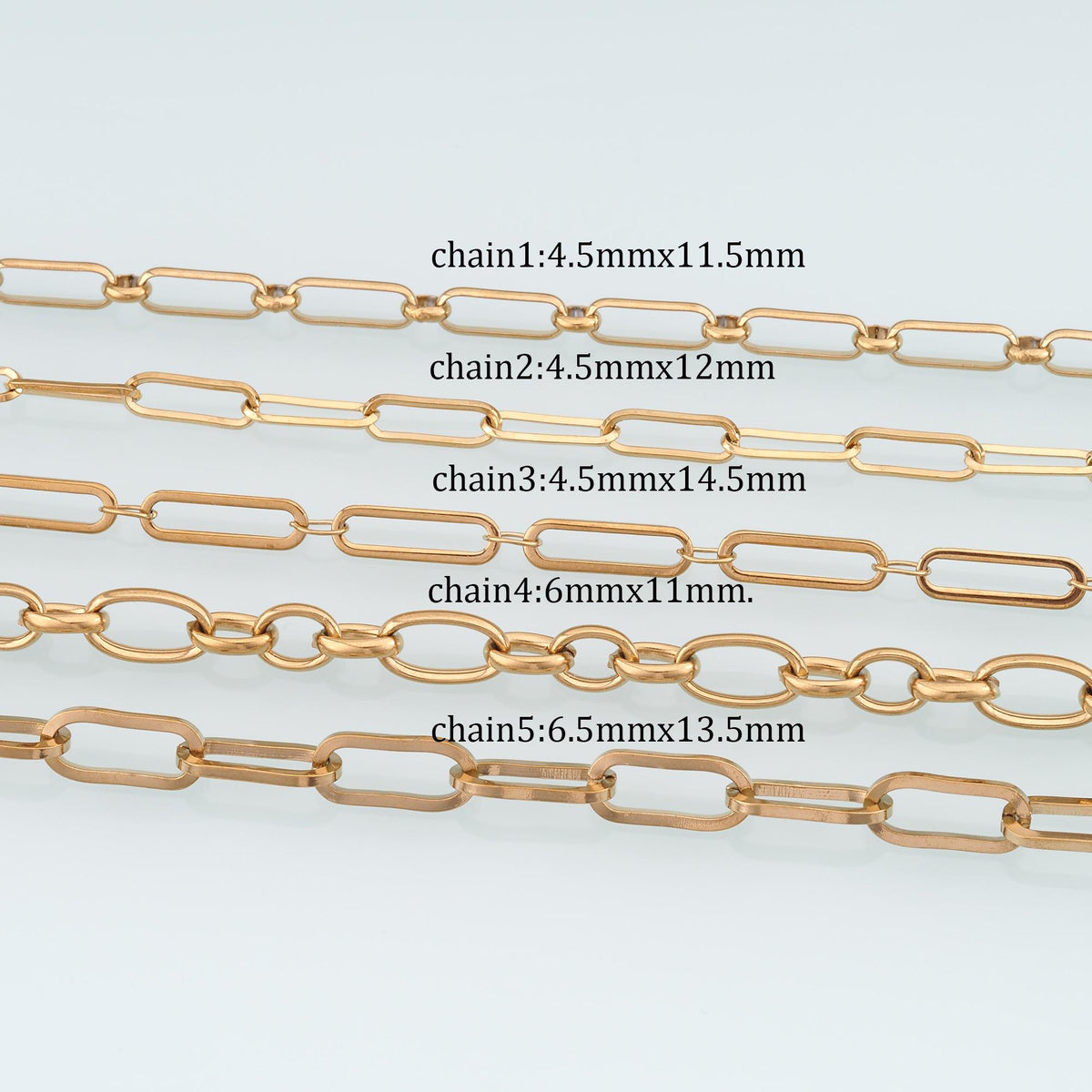 Stainless Steel Oval Chain,14K Gold Stainless Steel Chain,Waterproof Chain for DIY Necklace Bracelet Making