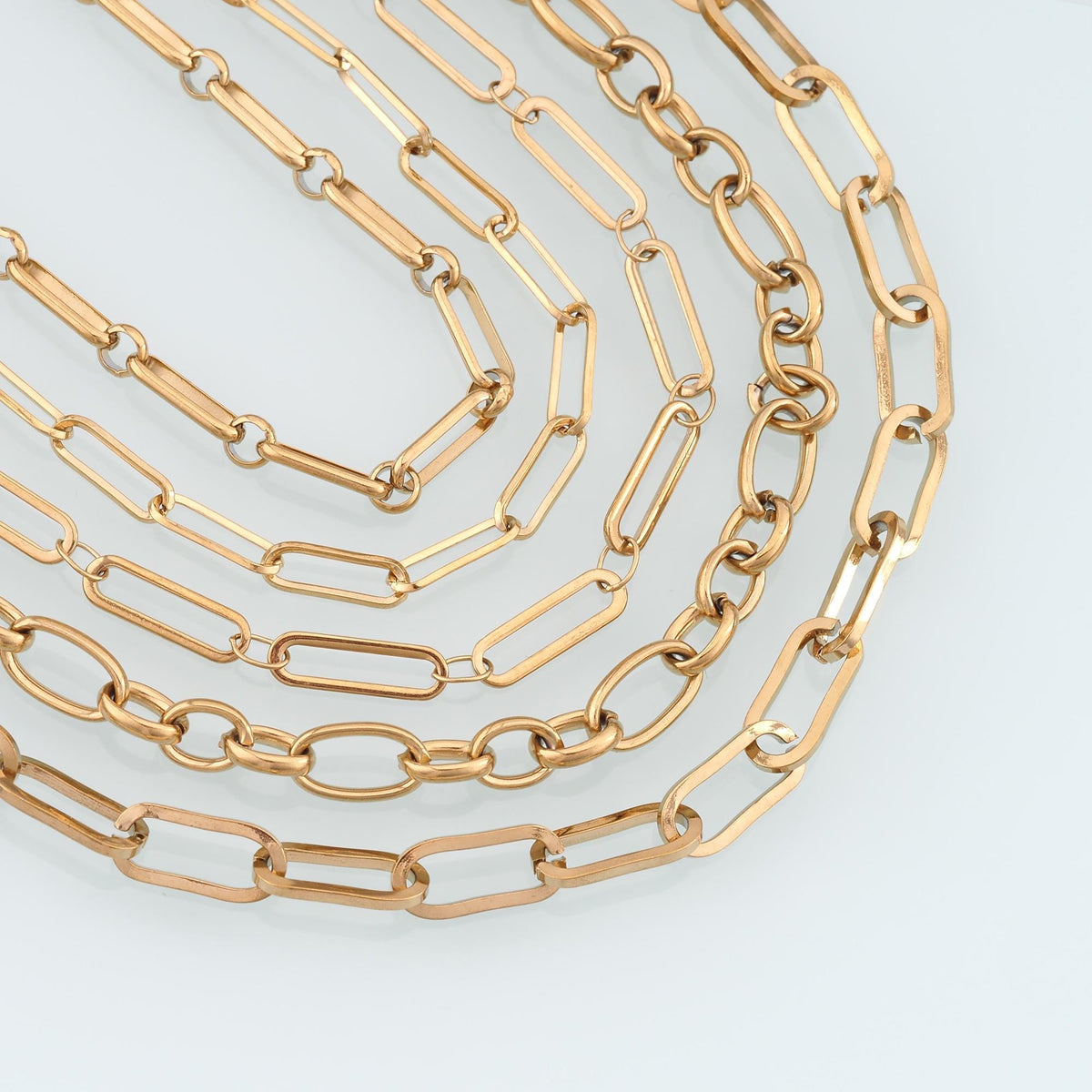 Stainless Steel Oval Chain,14K Gold Stainless Steel Chain,Waterproof Chain for DIY Necklace Bracelet Making